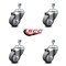 Service Caster 3.5 Inch Thermoplastic Rubber Wheel Swivel 12mm Threaded Stem Caster Set SCC SCC-TS20S3514-TPRB-M1215-4 - alternate 2